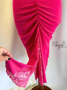 Abito Angeles in fucsia con pizzo