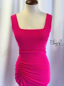 Abito Angeles in fucsia con pizzo