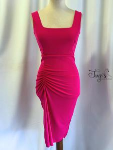 Abito Angeles in fucsia con pizzo