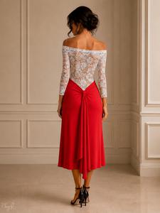 Abito Annabelle in red and white