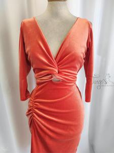 Annalisa orange velvet dress