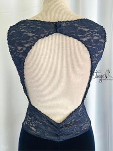 Abito Anastasia in velluto e pizzo glitter