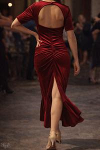 Abito Benedetta in velluto rosso