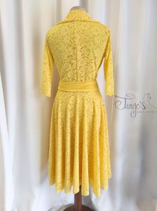 Chemisier dress Stefania in yellow lace