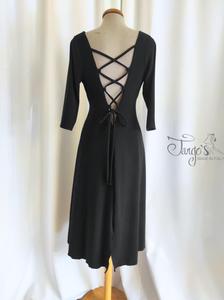 Daniela black dress with adjustable laces