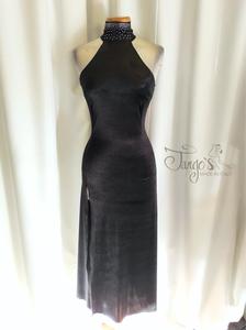 Dress Fede black velvet with silver strass, with internal body