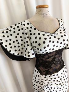 Dress Giusy black and white pois with back laces