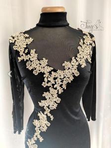 Abito Greta velluto e pizzo ricamato