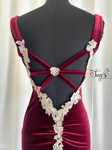 Ines dress bordeaux velvet