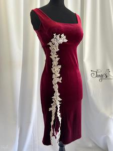Ines dress bordeaux velvet