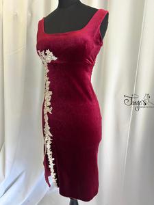 Ines dress bordeaux velvet