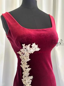 Ines dress bordeaux velvet