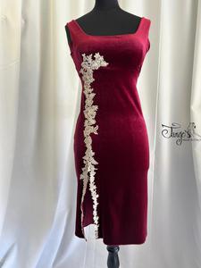 Ines dress bordeaux velvet