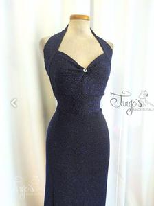 Dress Lea black and bluette glitter