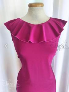 Abito Lucia magenta con volant