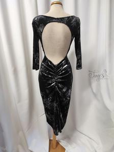 Dress Mariella grey velvet flower