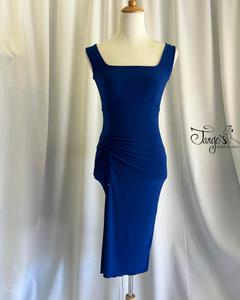 Mercedes dress in blue velvet and embroidered lace- 69d91fc561cd5