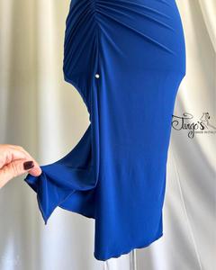 Mercedes dress in blue velvet and embroidered lace- 69d91fc561cd5