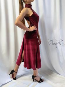 Dress Michi flare in bordeaux with body