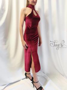 Dress Michi flare in bordeaux with body