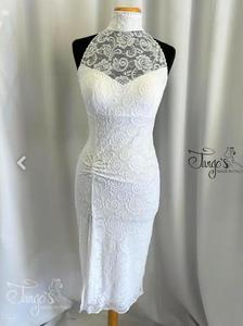 Milena white lace sheath dress