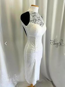 Milena white lace sheath dress