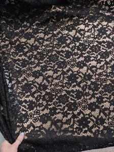 Dress Milena in gold jersey and black lace, variant 2