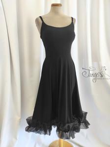 Dress Nuvola black with organza finishes