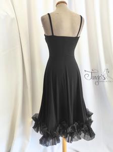 Dress Nuvola black with organza finishes