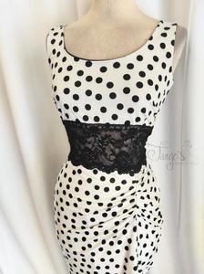 Dress Rosalba white with black dots
