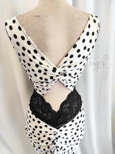 Dress Rosalba white with black dots