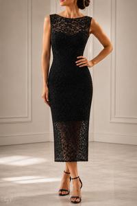 Abito Sonia pizzo nero glitter