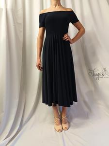 Dress Vittoria in red jersey with open boat neckline- 6967c33d66c45