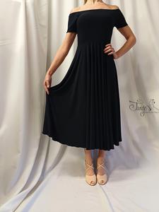 Dress Vittoria in red jersey with open boat neckline- 6967c33d66c45