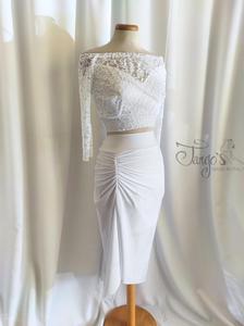 Annabelle suit in white, top and skirt