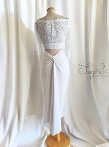 Annabelle suit in white, top and skirt