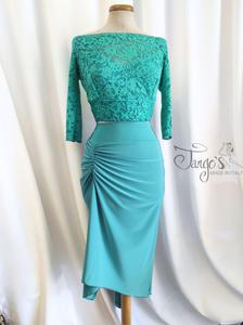 Annabelle suit in tiffany, top and skirt