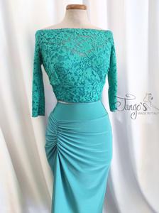 Annabelle suit in tiffany, top and skirt