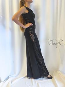 Completo Berta nero con inserti di pizzo