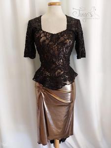 Nada skirt in laminated bronze