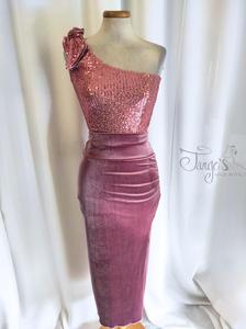 Carmen skirt in antique pink velvet