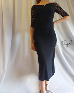 Completo gonna e top Gloria in pizzo floccato