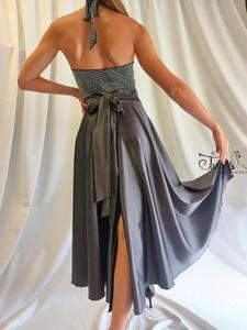 Completo gonna Orfea grigio scuro e top lurex
