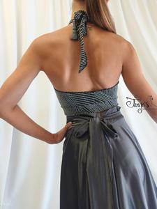 Completo gonna Orfea grigio scuro e top lurex