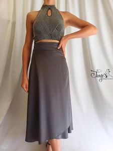 Completo gonna Orfea grigio scuro e top lurex