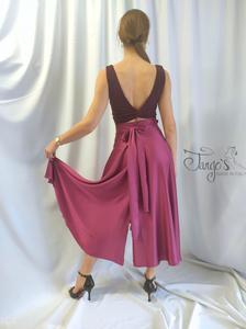 Set Orfea and Romi in orchid satin and prune jersey