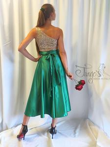 Set Orfea in green satin with paillettes gold top