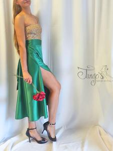 Set Orfea in green satin with paillettes gold top