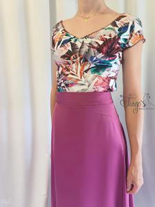 Annalisa flower top and violet colored orfea skirt- 685ec6b3db16a