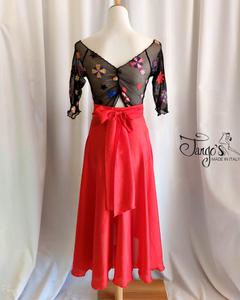 Set top Simon and Orfea skirt in green satin and glitter- 6a0487ef234e9